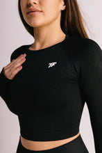 Load image into Gallery viewer, Courage Long Sleeve Crop - Jet Black
