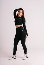 Load image into Gallery viewer, Courage Long Sleeve Crop - Jet Black
