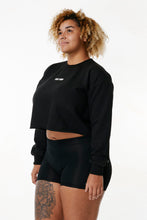 Load image into Gallery viewer, Cropped Lounge Sweater - Black
