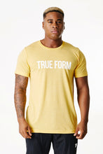 Load image into Gallery viewer, A man wearing True form UK Unisex Lemon colour Tshirt
