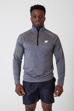 Load image into Gallery viewer, Front Photo of a Man Wearing True Form Men Grey Quarter Zip
