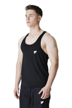 Load image into Gallery viewer, Man facing sideward and wearing True Form Black Stringer Vest
