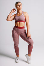 Load image into Gallery viewer, A woman wearing True Form Rose Sculpt Leggings and Bra for Gym Wear
