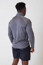 Load image into Gallery viewer, Back Photo of a Man Wearing Men Grey Quarter Zip for Gym by True Form UK
