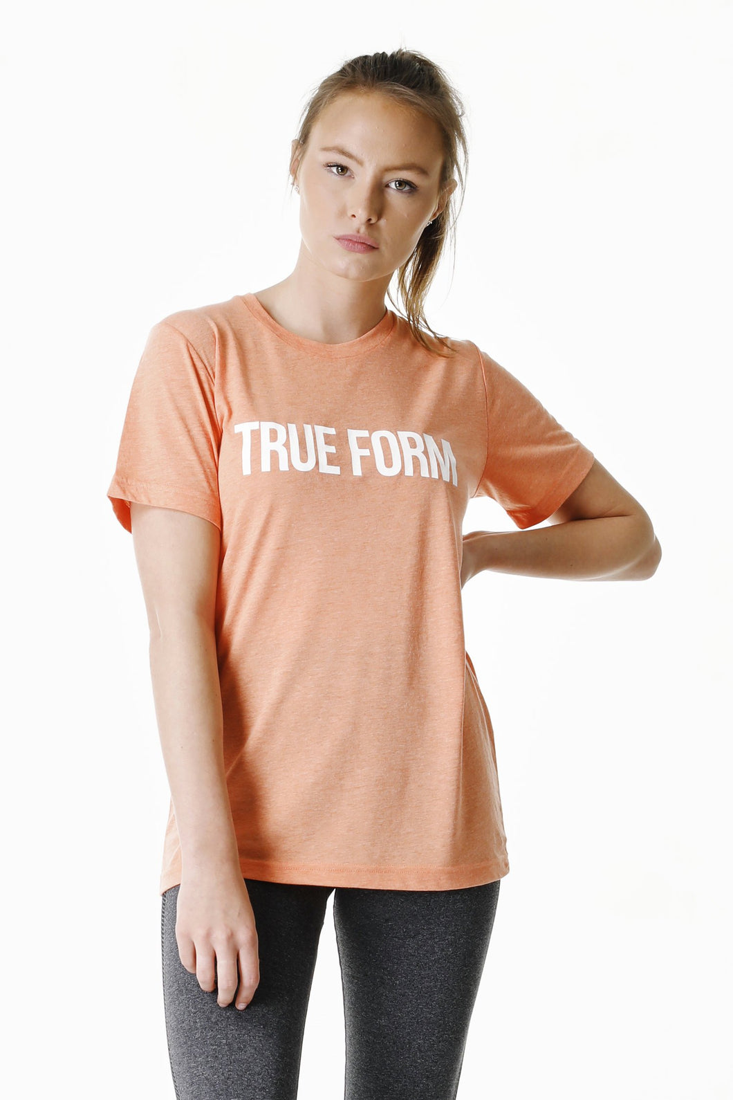 Unisex Peach Statement Tee/T-shirt of gym clothing brand True Form UK