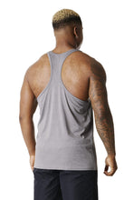 Load image into Gallery viewer, Back photo of gym guy wearing True Form Men&#39;s Muscle Fit Stringer Vest
