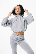 Load image into Gallery viewer, Womens Grey Oversized Hoodie for Gym
