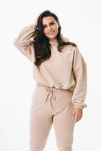 Load image into Gallery viewer, Nude Oversized Crop Lounge Hoodie
