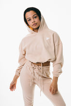 Load image into Gallery viewer, Nude Oversized Crop Lounge Hoodie
