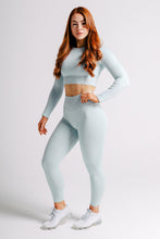 Load image into Gallery viewer, Dusty Blue Ribbed Leggings
