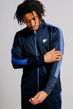 Load image into Gallery viewer, Navy Royal Blue Gym Tracksuit Top for Men by True Form UK, a gym clothing brand.
